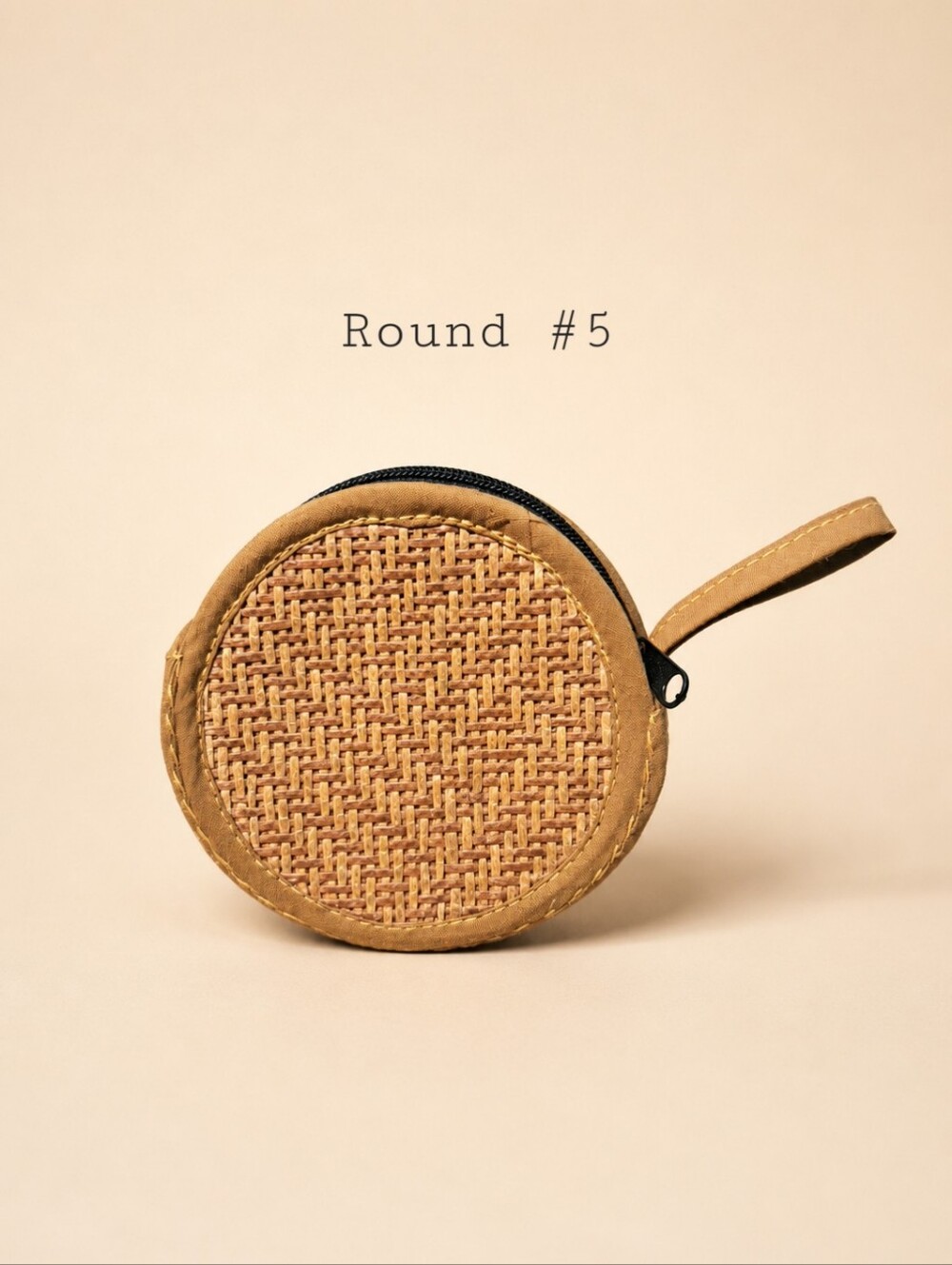 Handwoven Rattan Coin Purse - Round - Picture 7 of 8